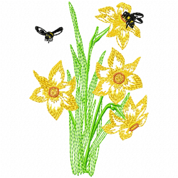 Flowers And Tree Embroidery Design 4 Flowers And Tree Embroidery Design 4